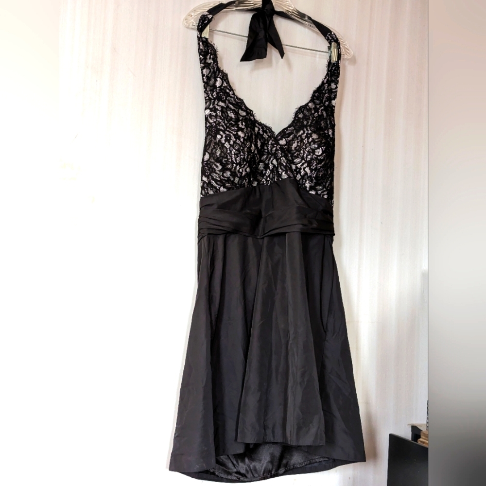 Woman's Dress WHBM Midi Black and White Sz 14